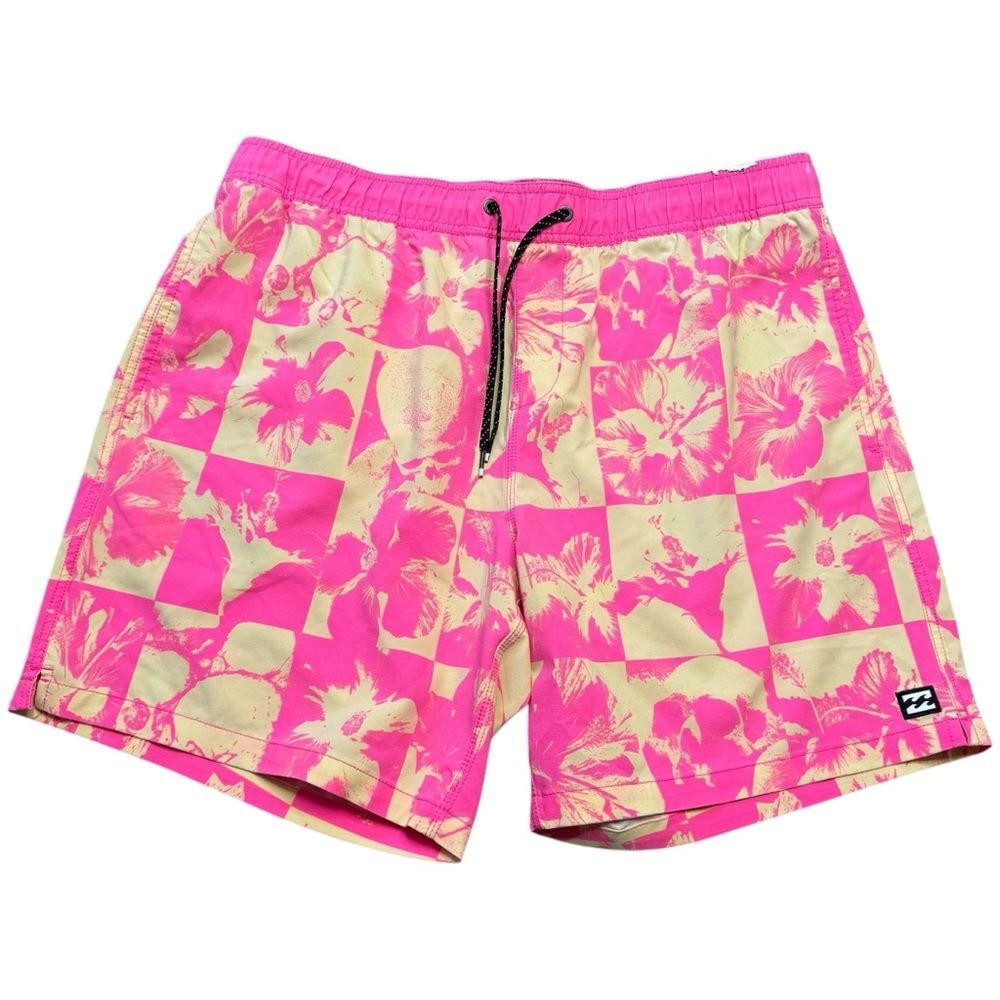 |EUC| BILLABONG Sundays Laidback Checkered Floral Boardshorts
